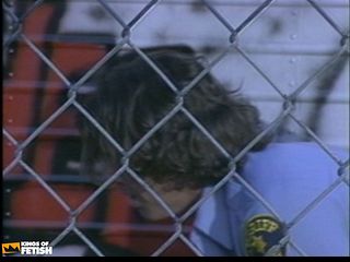 Police man gets his tight ass pumped hard by a dude outdoor