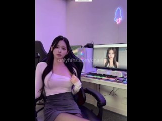 Short but strong! Get's the boob out at the pc room