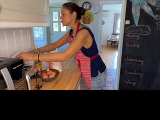 I was going to bake a bread but my horny husband ended up fucking me from behind in the kitchen