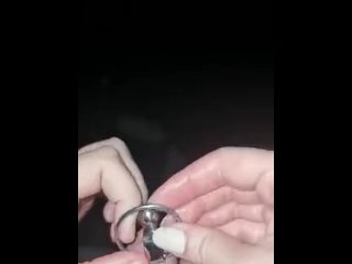 I make his cock explode out the cum through penis plug