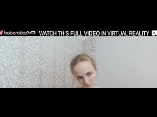 Solo brunette with big tits Lassie masturbates on the couch with a vibrator,in VR.