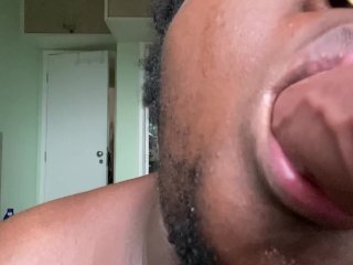 Black Trans Masc Sheds Tears Sucking Big Dick PREVIEW (🔗 to watch full video)