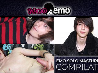 HomoEmo: Compilation of skinny lads working hard on their stiff meat and tight ass in bed